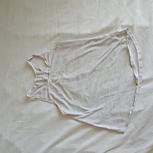 Lululemon Heathered White Gray Racer Back Tank Top Size 6